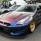 a purple r35 nissan gt-r with full carbon fiber bodywork